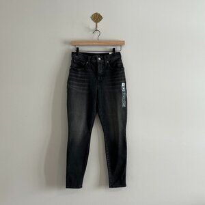 NWT Lucky Brand Bridgette High Rise Straight Jeans Black 29x27 Ankle